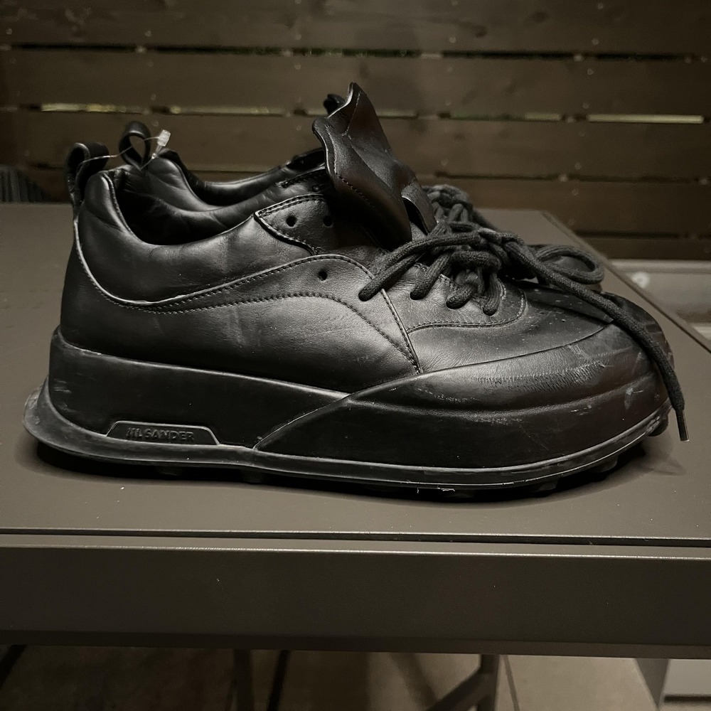 Jil Sander Shoes Mens Size 9 Black Leather Chunky Platform Sole Made In Italy